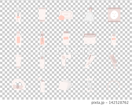 Beauty skin care item icon set Beauty skin care item icon set 142528762