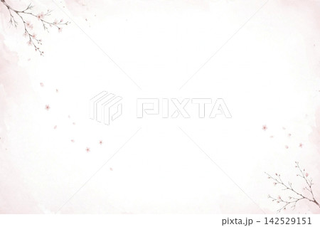 桜雰囲気背景 白余白多め水彩ピンク春コピースペース 桜雰囲気背景 白余白多め水彩ピンク春コピースペース 142529151