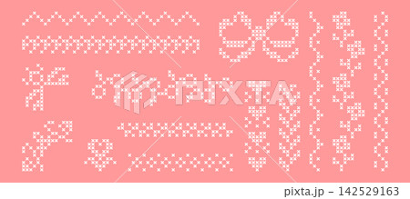 Cross stitch border patterns with floral frames 142529163