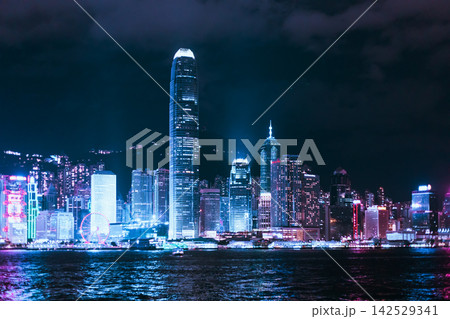 Hong Kong city at night 142529341