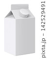 White carton pack for milk or juice with plastic cap, Yogurt or kefir pack. Vector realistic 3d mockup of cardboard box for liquid dairy products and beverage isolated on background. 142529491