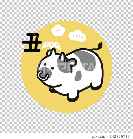 等距插圖：可愛的牛年插圖 142529712