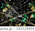 ゲーム背景　蜘蛛の巣と鎖と雨露 142529954