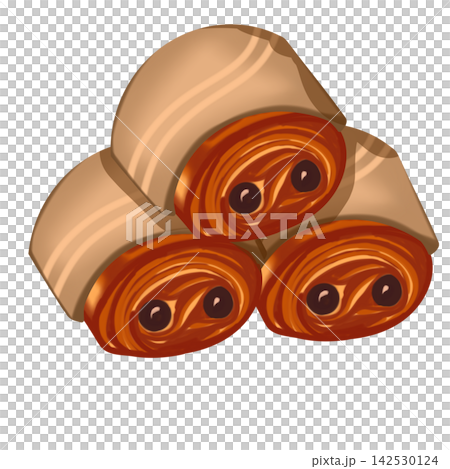Three Pain Au Chocolat Pastries Group Vector Illustration Three Pain Au Chocolat Pastries Group Vector Illustration 142530124