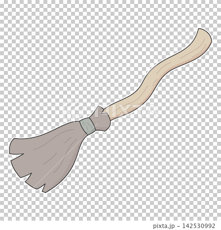 Flat style sticker illustration of a magic witch broomstick isolated on transparent background. Halloween broom accessory clip art graphic icon design element for spooky design asset. Flat style sticker illustration of a magic witch broomstick isolated on transparent background. Halloween broom accessory clip art graphic icon design element for spooky design asset. 142530992