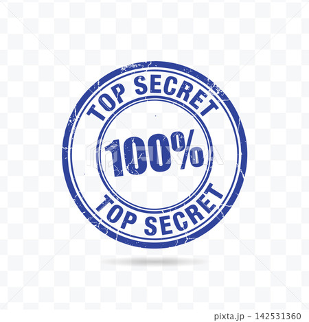 Top Secret 100 percent blue grunge rubber stamp vector illustration with circular frame for security document marking Top Secret 100 percent blue grunge rubber stamp vector illustration with circular frame for security document marking 142531360