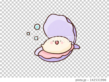 A cute clam opens its shell and smiles broadly. A cute clam opens its shell and smiles broadly. 142531996