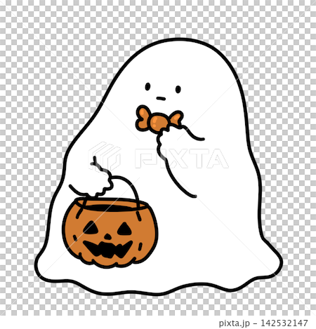 cute ghost with halloween pumpkin cute ghost with halloween pumpkin 142532147