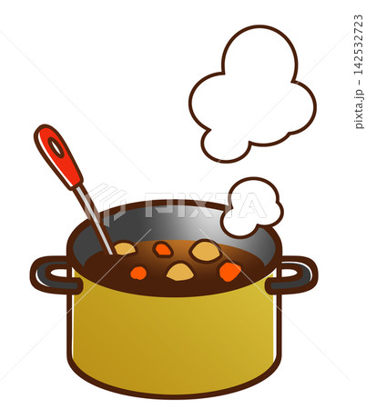 両手鍋の中のカレー 両手鍋の中のカレー 142532723