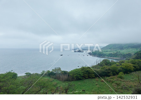 海岸線 岬 曇天 海岸線 岬 曇天 142532931