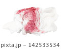 Blood on the tissue paper isolated on white background 142533534