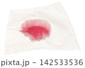 Blood on the tissue paper isolated on white background 142533536