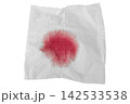 Blood on the tissue paper isolated on white background 142533538