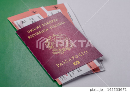 Italian passport for travel, immigration, education, and business. Italian passport 142533671