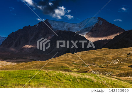 Tien Shan mountain's seasonal panoramic view at dramatic scenery Tien Shan mountain's seasonal panoramic view at dramatic scenery 142533999