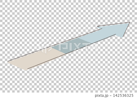 An upward-sloping arrow; simple line drawing illustration; symbolizes business growth, increased sales, career advancement; image material. An upward-sloping arrow; simple line drawing illustration; symbolizes business growth, increased sales, career advancement; image material. 142536325