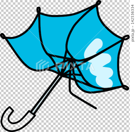 An illustration of an umbrella that has been broken by strong winds. An illustration of an umbrella that has been broken by strong winds. 142536334