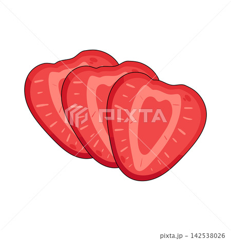 Illustration of sliced strawberries Illustration of sliced strawberries 142538026