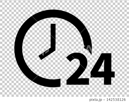 A black clock-motif pictogram that can be used to indicate 24-hour online ordering or that orders can be placed anytime. A black clock-motif pictogram that can be used to indicate 24-hour online ordering or that orders can be placed anytime. 142538126