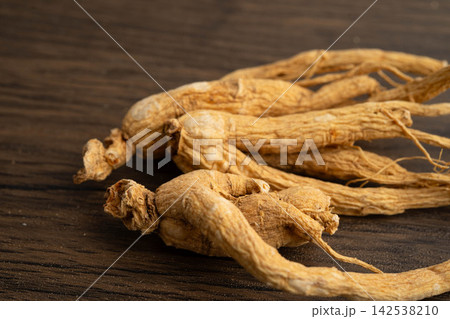 Ginseng roots herb medicine from Korea. 142538210