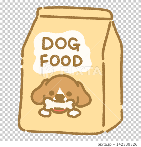 可愛い手描きのドッグフードのベクターイラスト 142539526