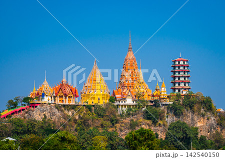Landscape area view of Tiger Cave Temple or Wat Tham Sua in Kanchanaburi, Thailand is very popular with tourists and foreigners Landscape area view of Tiger Cave Temple or Wat Tham Sua in Kanchanaburi, Thailand is very popular with tourists and foreigners 142540150