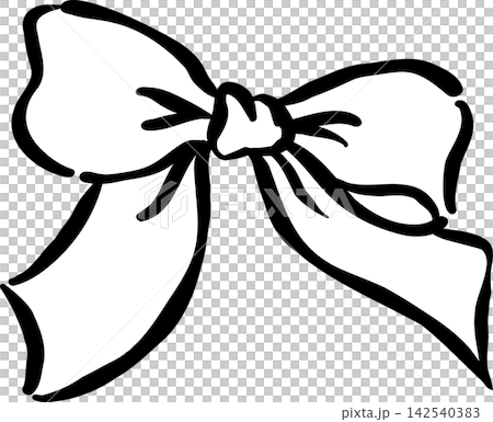 Minimalist Hand Drawn Ribbon Bow Outline Illustration Minimalist Hand Drawn Ribbon Bow Outline Illustration 142540383