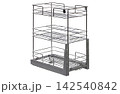 Storage shelf with wire racks and multiple levels for organization in a home or office setting 142540842