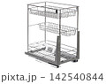Storage rack with multiple wire baskets for organizing kitchen items at home 142540844