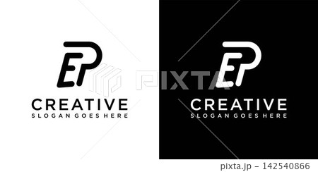 EP or PE initial letter logo design vector concept EP or PE initial letter logo design vector concept 142540866
