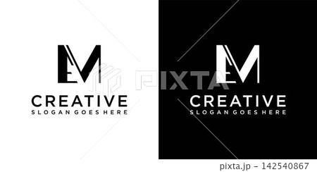 EM or ME initial letter logo design vector 142540867