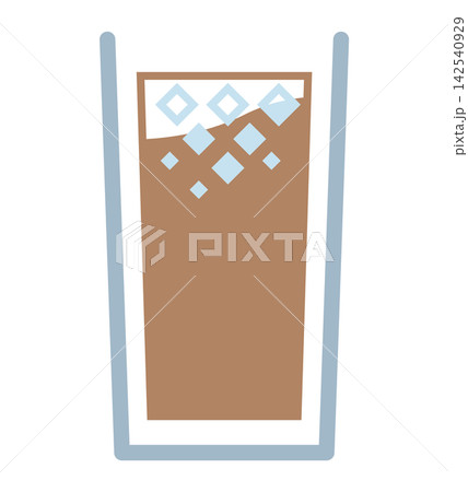 アイスカフェオレのイラスト アイスカフェオレのイラスト 142540929