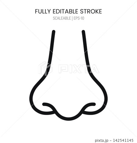 Simple line art icon of a human nose Simple line art icon of a human nose 142541145