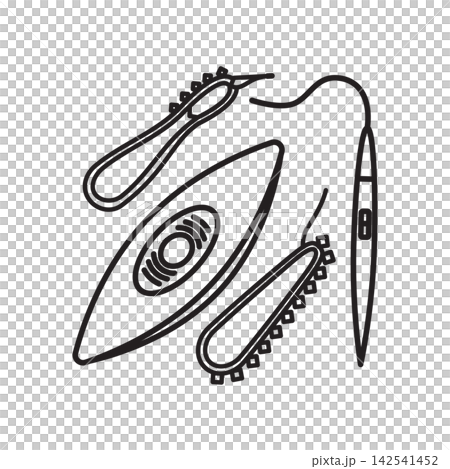 Simple line icon showing tatting shuttles and a crochet hook used for delicate lace making.
Simple line icon showing tatting shuttles and a crochet hook used for delicate lace making.
142541452