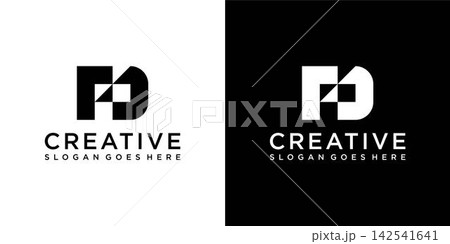 FD or DF initial letter logo design vector concept 142541641