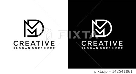 MD or DM initial letter logo design vector 142541861