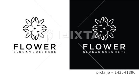 Flower icon vector logo design template Flower icon vector logo design template 142541896