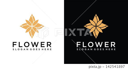 Flower icon vector logo design template 142541897
