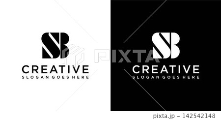 SB or BS initial letter logo design vector SB or BS initial letter logo design vector 142542148