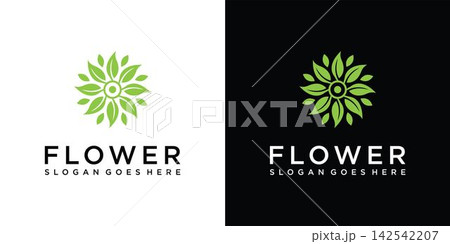 Flower icon vector logo design template Flower icon vector logo design template 142542207