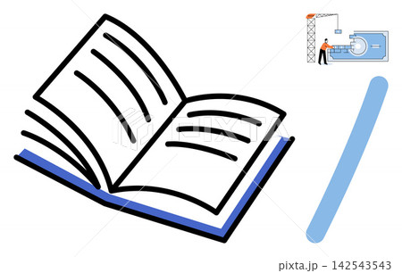 An open book icon vector illustration. Education, literature, knowledge, reading, study, library, research, academic success. A textbook with pages spread out for information and learning An open book icon vector illustration. Education, literature, knowledge, reading, study, library, research, academic success. A textbook with pages spread out for information and learning 142543543