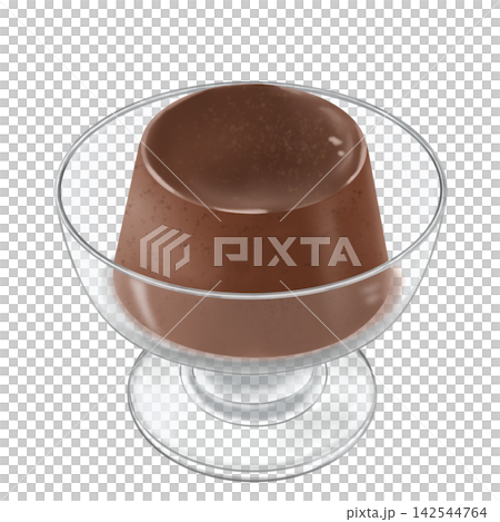 Chocolate pudding served in a parfait glass Chocolate pudding served in a parfait glass 142544764