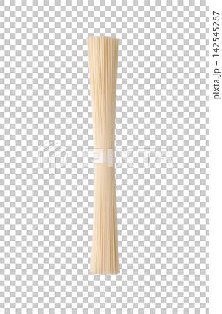 1束のそうめんの乾麺を真上から切り抜いたPNG素材 142545287
