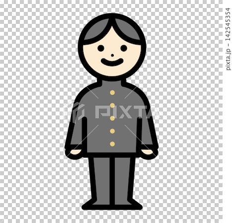 学ランの男の子のイラスト 142545354