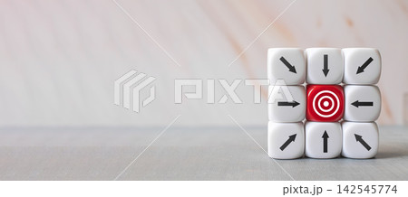 Focus Direction Arrows Target Concept with copy space background 142545774