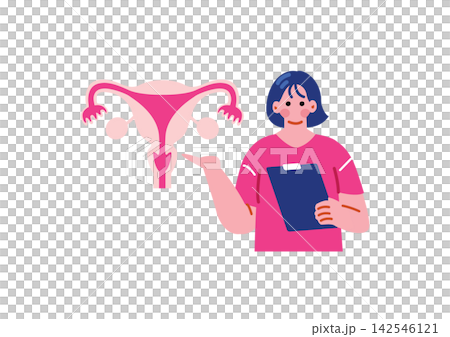 子宮和婦科護理師的插圖 子宮和婦科護理師的插圖 142546121