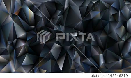 Dark faceted low poly background. Black geometric polygons. Dark faceted low poly background. Black geometric polygons. 142546219