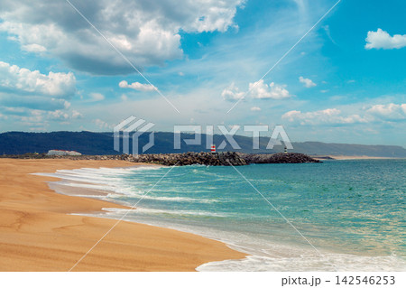 Nazare beach in the evening 142546253