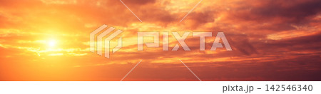 Dramatic red cloudy sky at sunset Dramatic red cloudy sky at sunset 142546340