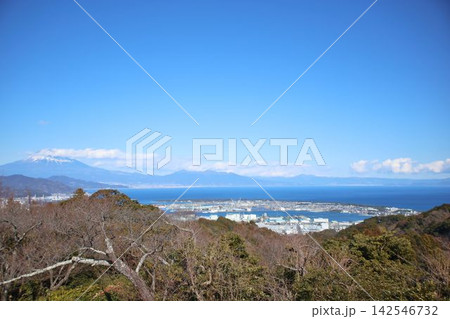 三ッ峠から望む駿河湾と駿河港 三ッ峠から望む駿河湾と駿河港 142546732